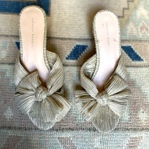Loeffler Randall Emilia Pleated Heel Platinum 8.5